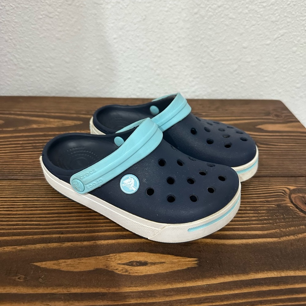 Crocs Kids Blue Rubber Sandals Shoes C10/11